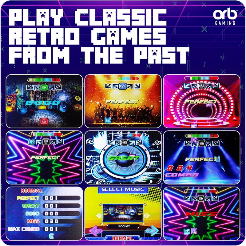 Thumbs Up أورب - آلة أركيد رقص أصابع ميني، 19 أغنية مدمجة، 4 مستويات صعوبة، ألعاب أركيد ريترو 8-بت، شاشة ملونة كاملة 2.5 بوصة، لوحات لمس عصا التحكم 5 اتجاهات، تحكم في الصوت - Image 5